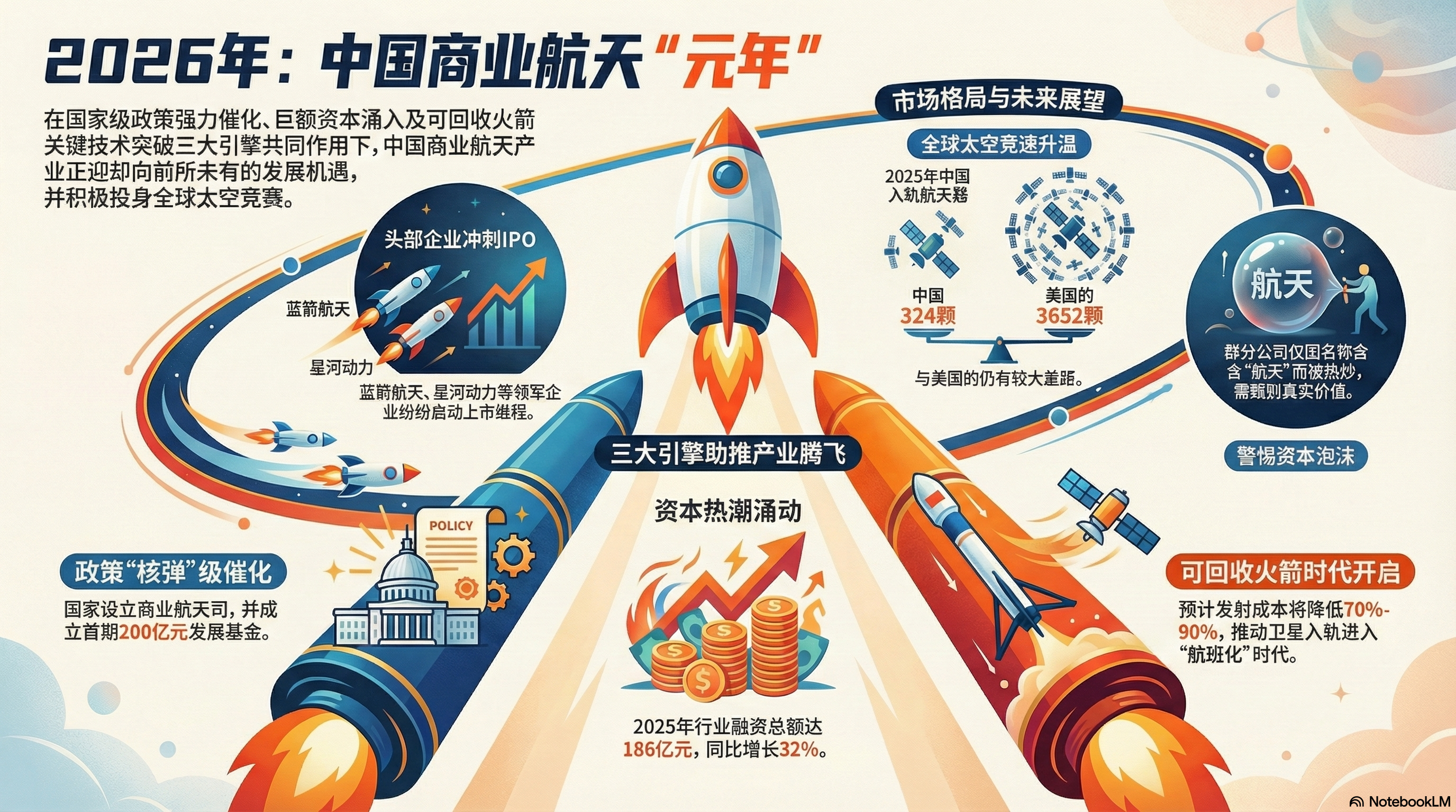 2026年中国商业航天市场投资分析：政策催化与泡沫警示（示意图）